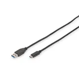 DIGITUS USB 3.0 Anschlusskabel 1,0m Typ-C zu A Super Speed St./St. schwarz