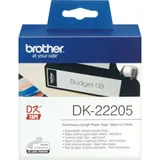  Brother DK-22205 Endlosetiketten – schwarz auf weiß, 62 mm x 30,48 m
