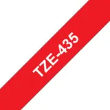 Brother TZe-435 Schriftband, 12mm x 8m , weiss auf rot, selbstklebend