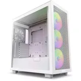 NZXT H7 Flow White RGB Midi Tower ATX Gaming Gehäuse mit Glasfenster