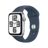Apple Watch SE (2. Gen) GPS 44mm Alu Silber Sportarmband Sturmblau - M/L