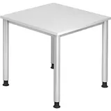 kaiserkraft Schreibtisch, BxT 800x800 mm, 4 Rundrohrbeine, weiß
