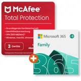 Microsoft 365 Family (15 Monate) + McAfee Total Protection | Download & Produktschlüssel