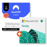 Microsoft 365 Family (15 Monate) + NordVPN Standard (10 Geräte) | Download & Produktschlüssel
