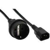 InLine 16659A Netzadapter Kabel Kaltgeräte C14 auf Schutzkontakt Buchse 1m