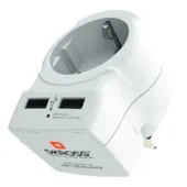 SKROSS Reisestecker Europa / UK 2x  USB, weiß