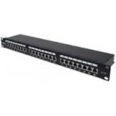 24-Port Cat6a Patchpanel, geschirmt, 24 Ports, FTP, 1 HE, mit Klemmleisten 90°
