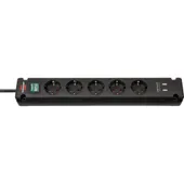 Brennenstuhl 1150660315 Bremounta 5-fach, mit USB-Ladefunktion, 3m, schwarz