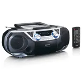 Lenco SCD-720SI Boombox DAB+, FM, CD, Kassette, USB, BT, Fernbedienung
