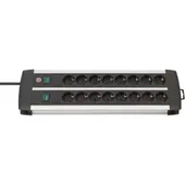 Brennenstuhl Premium ALU-Line 16-fach Duo schwarz mit 2 Scha alter, 3 m