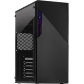 Inter-Tech A-303 Slant ATX RGB Gaming Gehäuse, Acrylglas-Seitenteil, Schwarz 