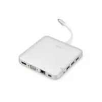 Digitus Universal Docking Station USB Typ-C MicroSD SD/MMC VGA HDMI Alu. silber