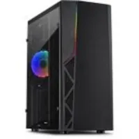 Inter-Tech B-02RGB Gaming Tower ATX/MicroATX Gehäuse Schwarz 