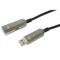 Techly USB 3.0 AOC Verlängerungskabel St./Bu. 10m schwarz