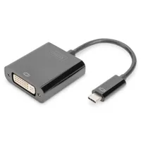 DIGITUS USB Type-C zu DVI Adapter 10cm Kabellänge, schwarz 