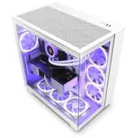NZXT H9 Flow White Midi Tower ATX Gaming Gehäuse weiß mit Glasfenster