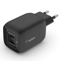 Belkin 65W Dual USB-C Ladegerät, Power Deliver, PPS, schwarz, universal