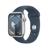 Apple Watch Series 9 GPS 45mm Aluminium Silber Sportarmband Sturmblau - M/L
