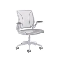 Humanscale World Chair Schreibtischstuhl mit Teppichrollen, weiß