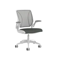 Humanscale World Chair Schreibtischstuhl mit Teppichrollen, silber/schwarz
