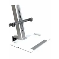 Humanscale QuickStand für zwei Monitore, große Tastaturablage, weiß