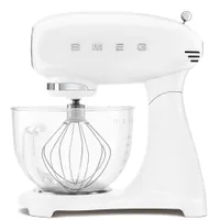 SMEG SMF13WHEU 50s Style Küchenmaschine Full-Color Weiß, Glasschüssel 