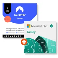 Microsoft 365 Family (15 Monate) + NordVPN Standard (10 Geräte) | Download & Produktschlüssel