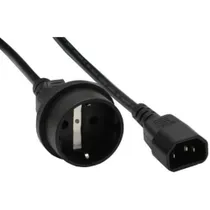 InLine 16659A Netzadapter Kabel Kaltgeräte C14 auf Schutzkontakt Buchse 1m
