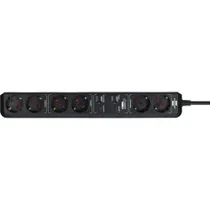 Brennenstuhl 1159760936 Connect Eco Line 6-fach, 1.5m, schwarz