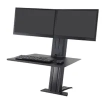 Ergotron 33-407-085 WorkFit-SR Dual Steh Sitz Arbeitsplatz mit Arbeitsfläche schwarz
