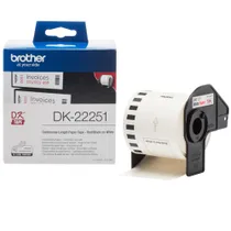Brother DK22251 Etiketten Schwarz/Rot auf Weiß, 6.2cm x 15.24m
