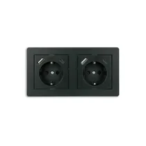 Kabelmeister Einbausteckdose 2-fach m. Schnelllader (20W, PD3.0), USB, anthrazit
