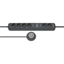 brennenstuhl 1159560516 Eco-Line 6-fach Comfort Switch Plus Steckdosenleiste (2x Permanent)