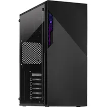 Inter-Tech A-303 Slant ATX RGB Gaming Gehäuse, Acrylglas-Seitenteil, Schwarz 
