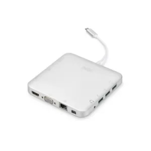 Digitus Universal Docking Station USB Typ-C MicroSD SD/MMC VGA HDMI Alu. silber