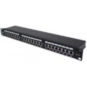 24-Port Cat6a Patchpanel, geschirmt, 24 Ports, FTP, 1 HE, mit Klemmleisten 90°