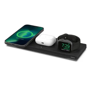 Belkin Boost Charge Pro Drahtloses 3 in 1 Ladepad mit MagSafe schwarz 