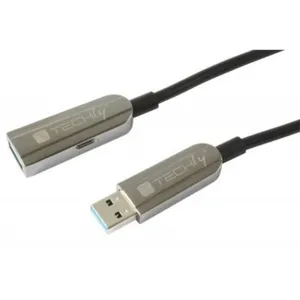 Techly USB 3.0 AOC Verlängerungskabel St./Bu. 30m schwarz ICOC-U3AMF-HY-030