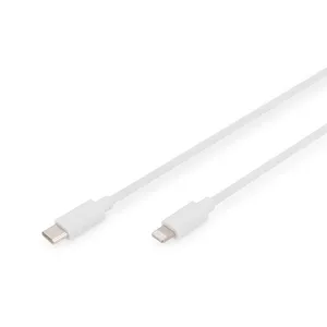 DIGITUS Daten- und Ladekabel USB-C zu Lightning, 2m, weiß 