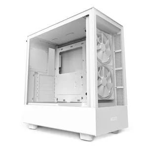 NZXT H5 Elite Midi Tower ATX Gehäuse weiss mit Sichtfenster und RGB, Glasfront