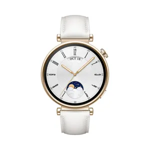 Huawei Watch GT 4 Smartwatch 41mm (Aurora) gold, White Leather AMOLED-Display