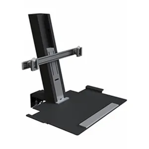 Humanscale QuickStand für zwei Monitore, große Tastaturablage, schwarz