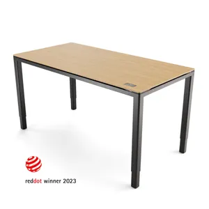 Yaasa Desk Four Bambus 160x80cm - Schwarzes Gestell