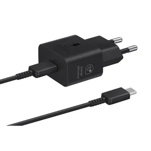 Samsung Schnellladegerät T2510 USB-C 25W mit Datenkabel, Schwarz 