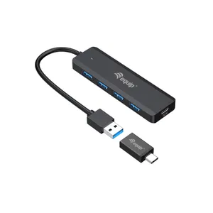 EQUIP 128959 4-Port-USB-3.2 Gen 1-Hub und Adapter für USB-C