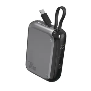 4smarts Powerbank Pocket mit USB-C Kabel 10000mAh - spacegrau 