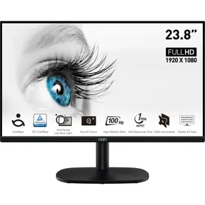MSI Pro MP245VDE 60,5cm (23,8") FHD VA Office Monitor 16:9 HDMI/VGA 100Hz 4ms (GtG) Sync
