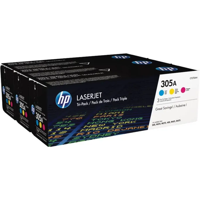 HP CF370AM / 305A Original Toner Multipack (Cyan, Magenta, Gelb)