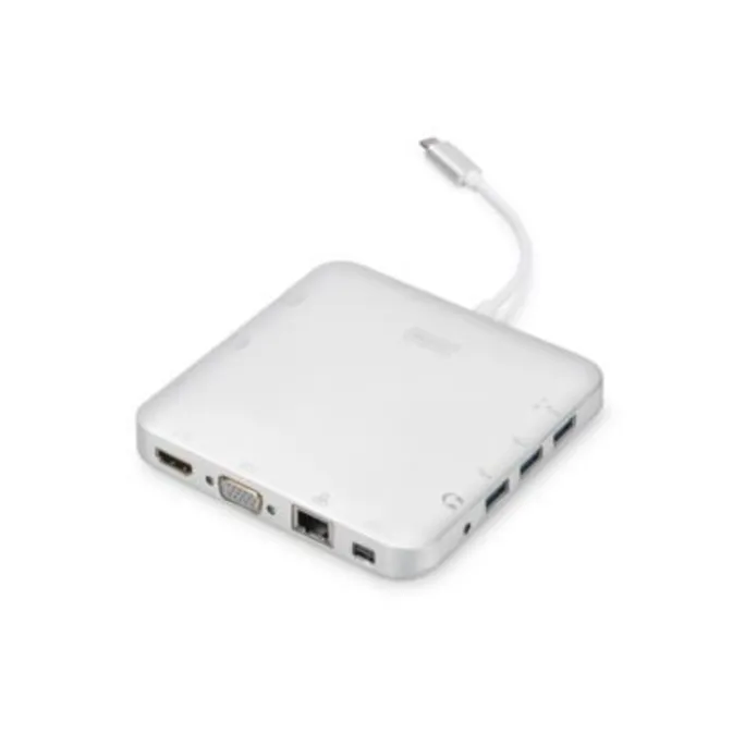 Digitus Universal Docking Station USB Typ-C MicroSD SD/MMC VGA HDMI Alu. silber