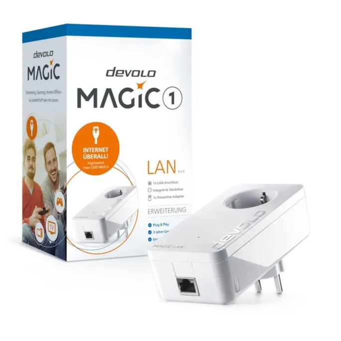 devolo Magic 1 LAN Ergänzung  (1200Mbit, G.hn, Powerline, 1x GbitLAN, Heimnetz)